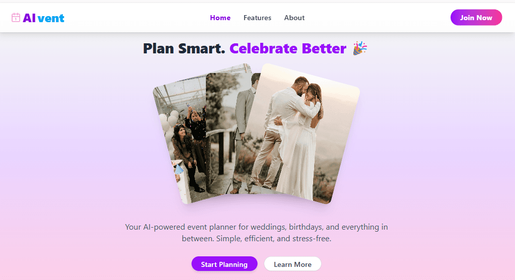 AI-VENT - smart event planning website